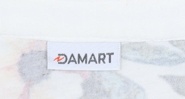 Damart Womens Floral Long Sleeve V-Neck Jersey Blouse Size 14