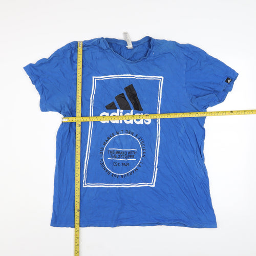 Adidas Men’s Blue XL Graphic Logo Cotton T-Shirt