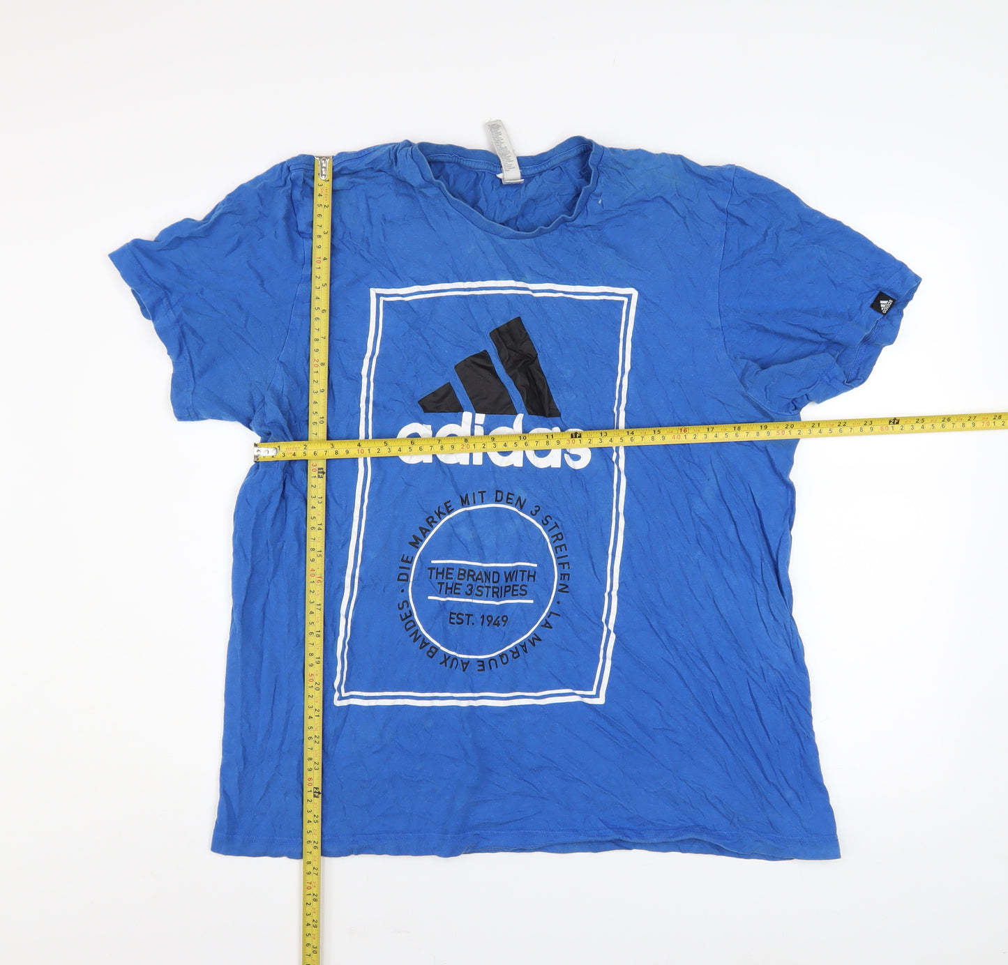 Adidas Men’s Blue XL Graphic Logo Cotton T-Shirt