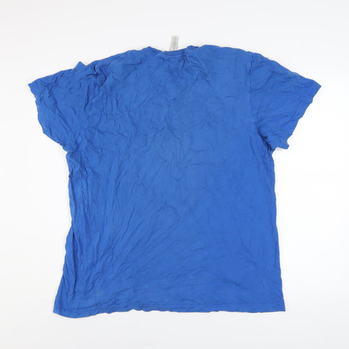 Adidas Men’s Blue XL Graphic Logo Cotton T-Shirt