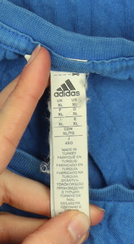 Adidas Men’s Blue XL Graphic Logo Cotton T-Shirt