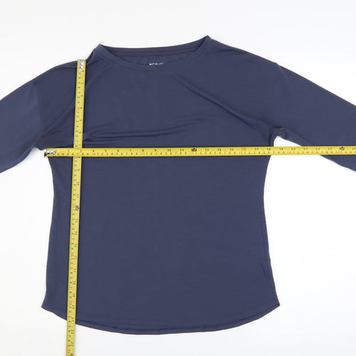 Columbia Women Navy Long Sleeve Basic T-Shirt Size S Polyester Blend