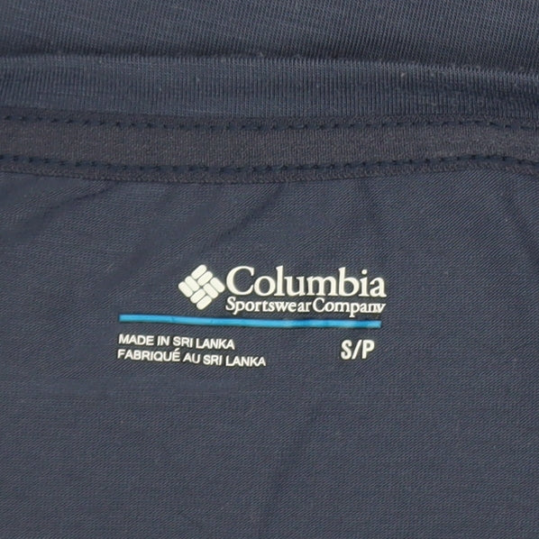 Columbia Women Navy Long Sleeve Basic T-Shirt Size S Polyester Blend