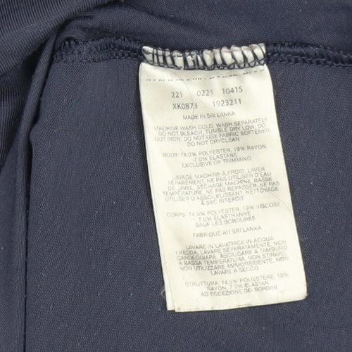 Columbia Women Navy Long Sleeve Basic T-Shirt Size S Polyester Blend
