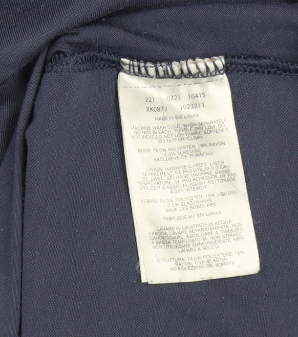 Columbia Women Navy Long Sleeve Basic T-Shirt Size S Polyester Blend