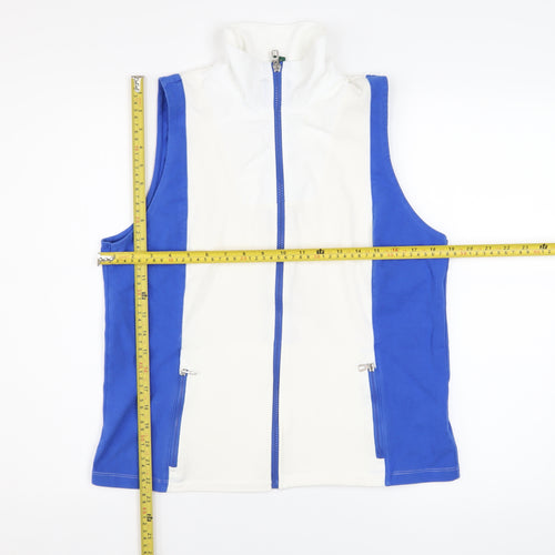 Ralph Lauren Men’s Blue White Full Zip Stand Collar Waistcoat L