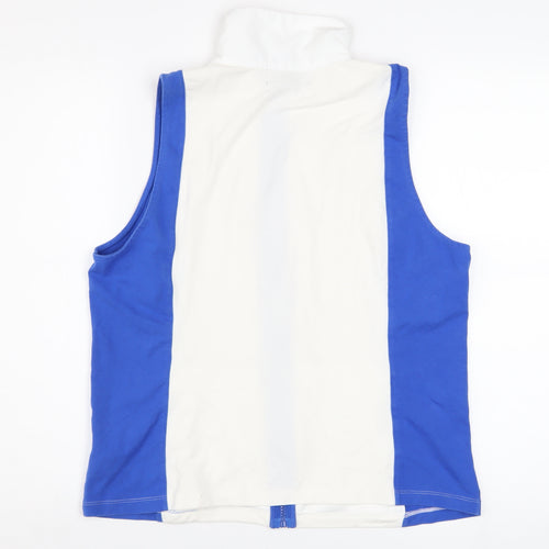 Ralph Lauren Men’s Blue White Full Zip Stand Collar Waistcoat L