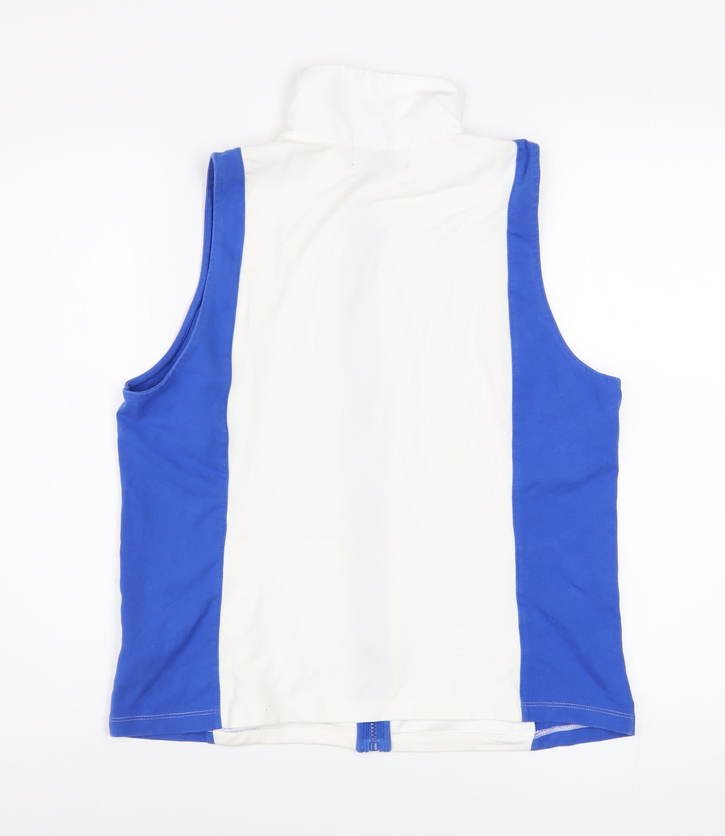 Ralph Lauren Men’s Blue White Full Zip Stand Collar Waistcoat L