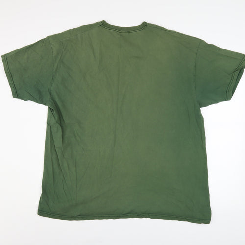 Fruit of the Loom Men's Green 2XL Biker Graphic Cotton T-Shirt