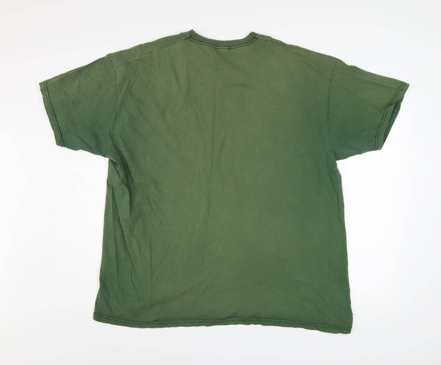 Fruit of the Loom Men's Green 2XL Biker Graphic Cotton T-Shirt