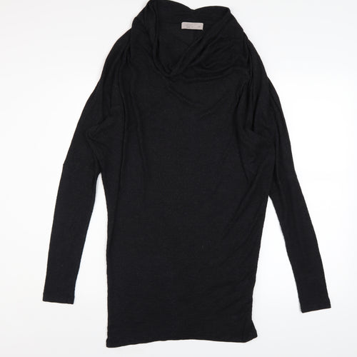Label Lab Women’s Black Wool Blend Cowl Neck Tunic Jumper Size 12