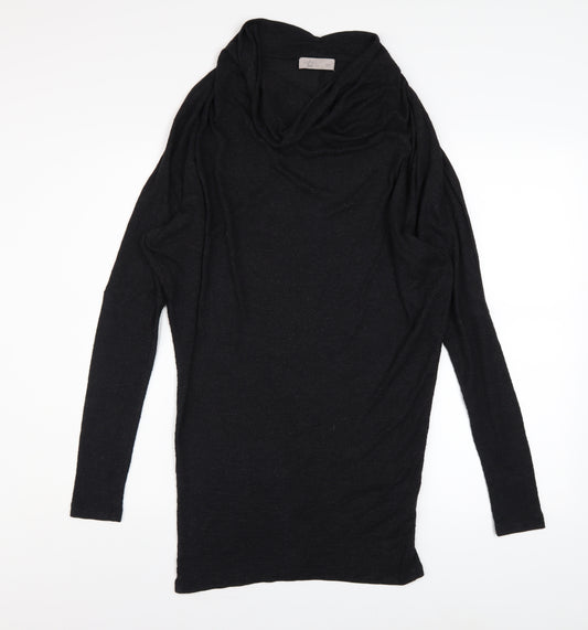 Label Lab Women’s Black Wool Blend Cowl Neck Tunic Jumper Size 12