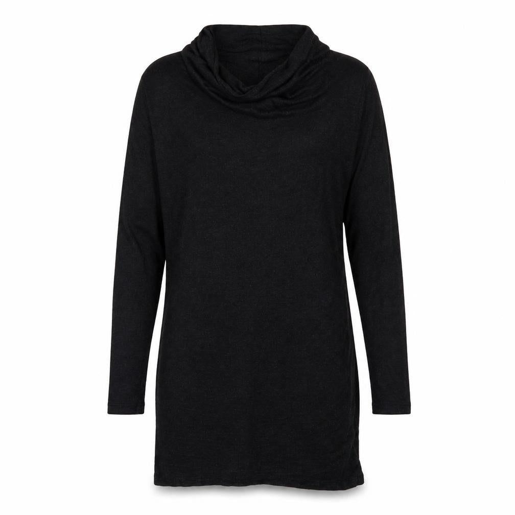 Label Lab Women’s Black Wool Blend Cowl Neck Tunic Jumper Size 12