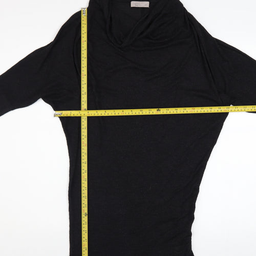 Label Lab Women’s Black Wool Blend Cowl Neck Tunic Jumper Size 12