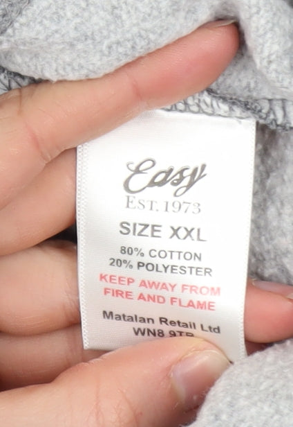 Easy Men's Grey Pullover Hoodie 2XL Graphic 85 Athletic Series