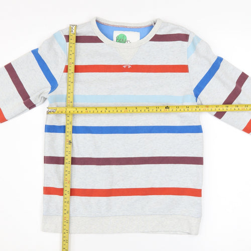 Boden Boys Grey Striped Pullover Sweatshirt 11-12 Years Long Sleeve