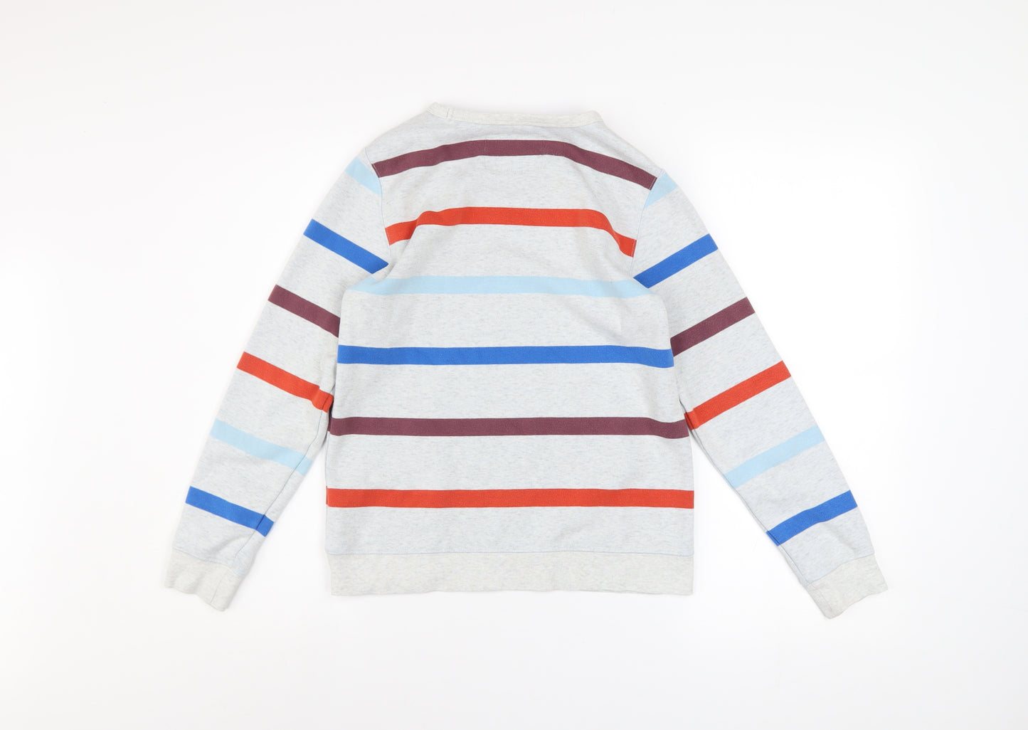Boden Boys Grey Striped Pullover Sweatshirt 11-12 Years Long Sleeve