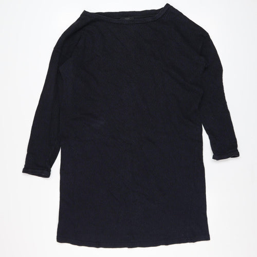COS Women Black Cotton Shift Dress Size S 3/4 Sleeve Knee Length