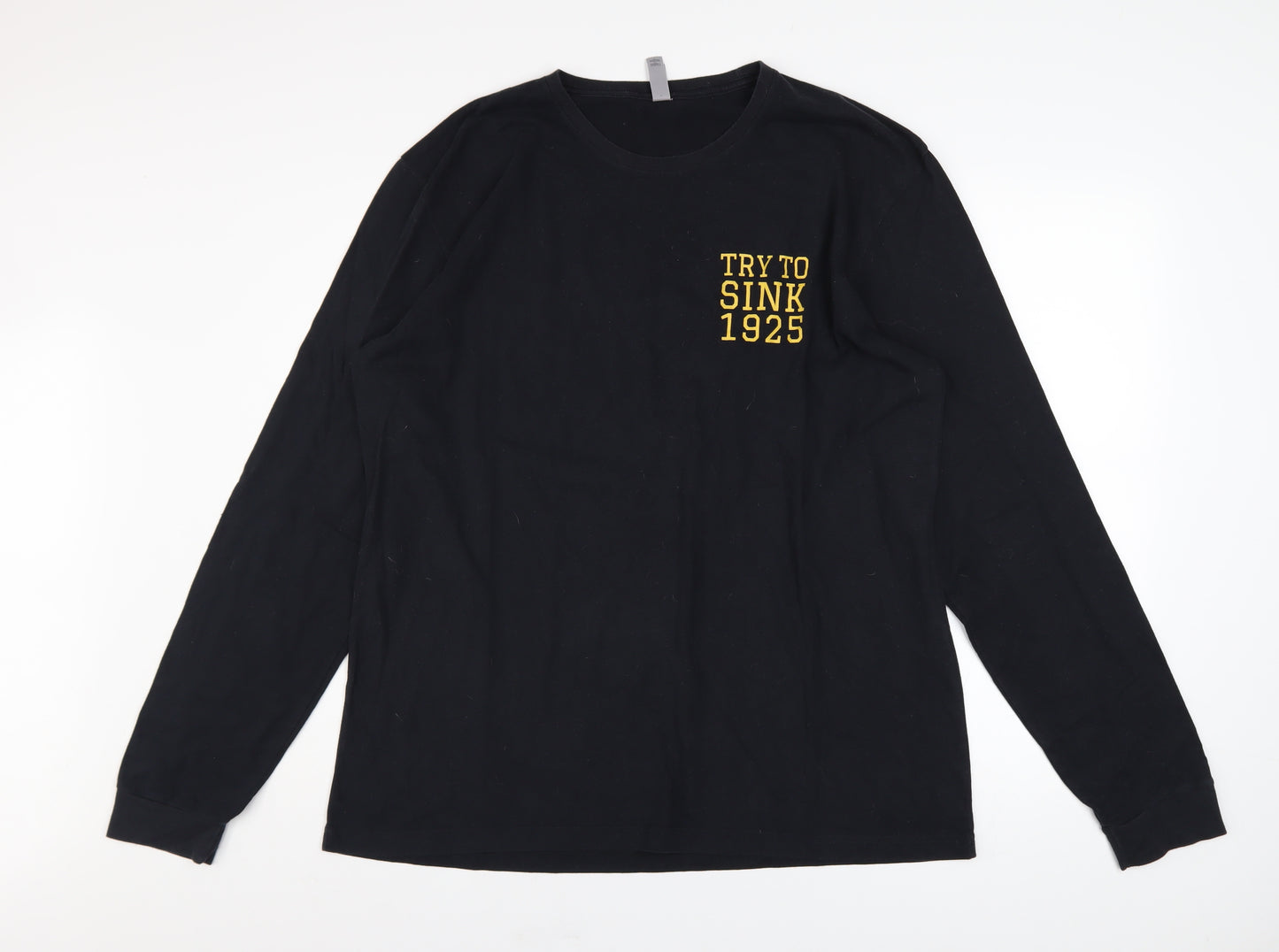 Next Level Apparel Mens Black XL Long Sleeve Graphic Top