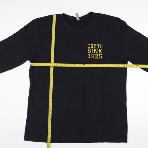 Next Level Apparel Mens Black XL Long Sleeve Graphic Top
