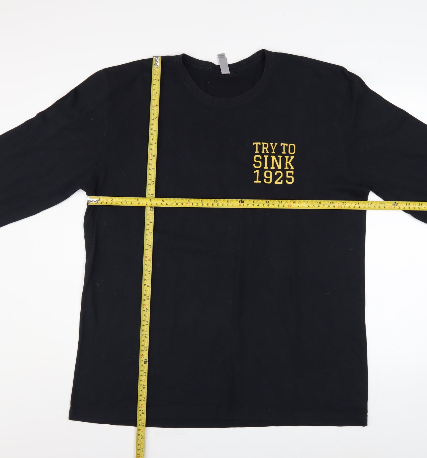 Next Level Apparel Mens Black XL Long Sleeve Graphic Top