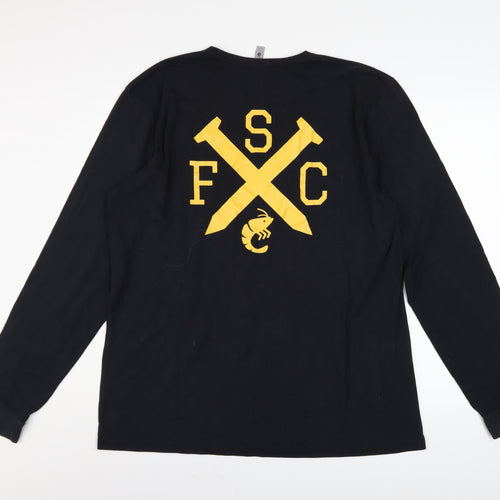 Next Level Apparel Mens Black XL Long Sleeve Graphic Top