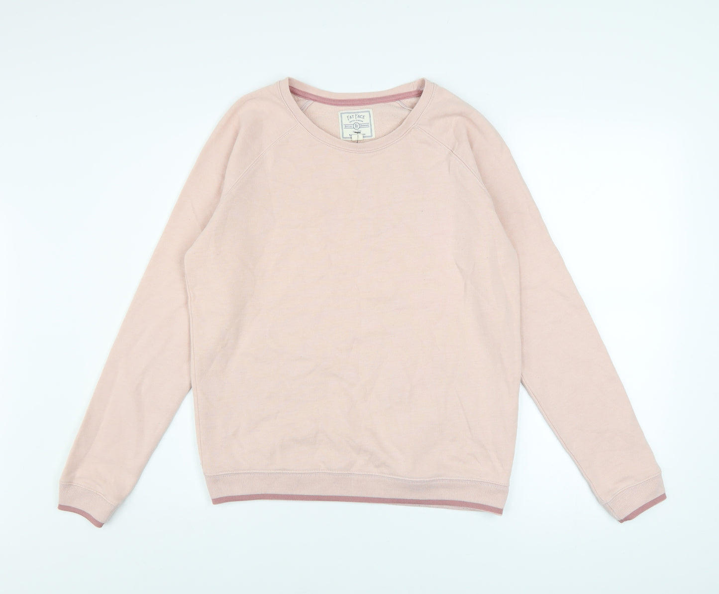 Fat Face Womens Pink Cotton Blend Pullover Sweatshirt Size S