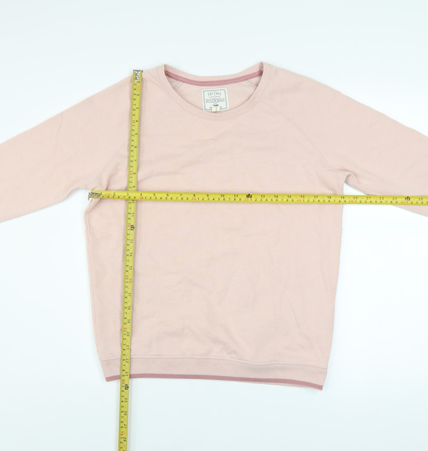 Fat Face Womens Pink Cotton Blend Pullover Sweatshirt Size S