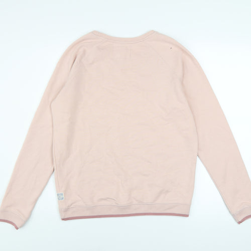 Fat Face Womens Pink Cotton Blend Pullover Sweatshirt Size S