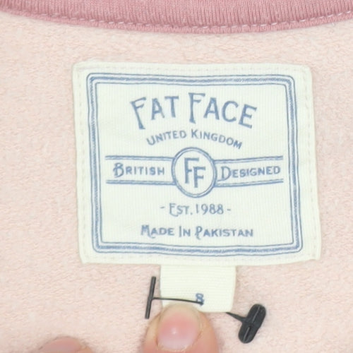 Fat Face Womens Pink Cotton Blend Pullover Sweatshirt Size S