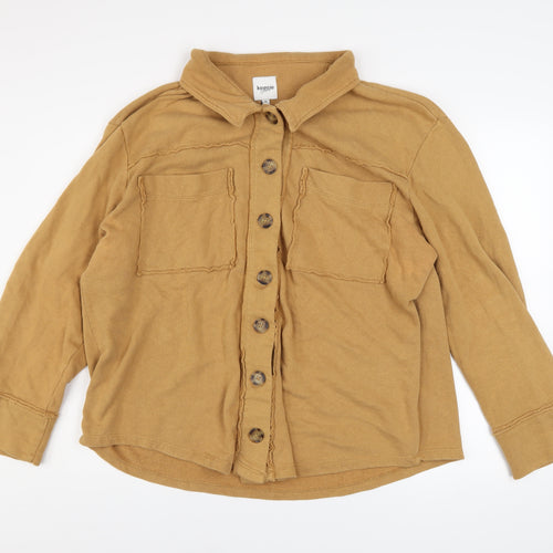 Kensie Jeans Women’s Brown Cotton Button Up Basic Jacket XL
