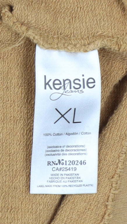 Kensie Jeans Women’s Brown Cotton Button Up Basic Jacket XL