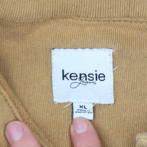 Kensie Jeans Women’s Brown Cotton Button Up Basic Jacket XL