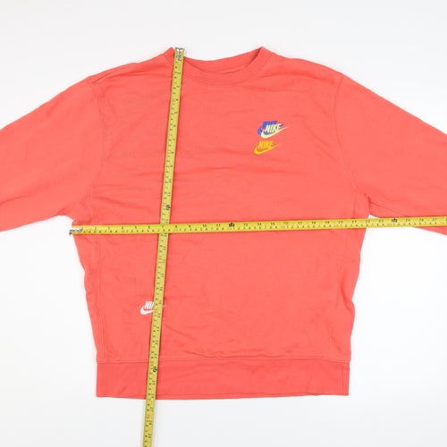 Nike Men's Red Embroidered Logo Pullover Sweatshirt Size M