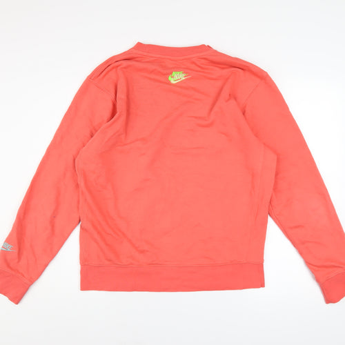 Nike Men's Red Embroidered Logo Pullover Sweatshirt Size M