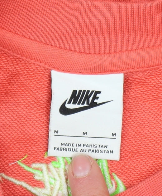 Nike Men's Red Embroidered Logo Pullover Sweatshirt Size M