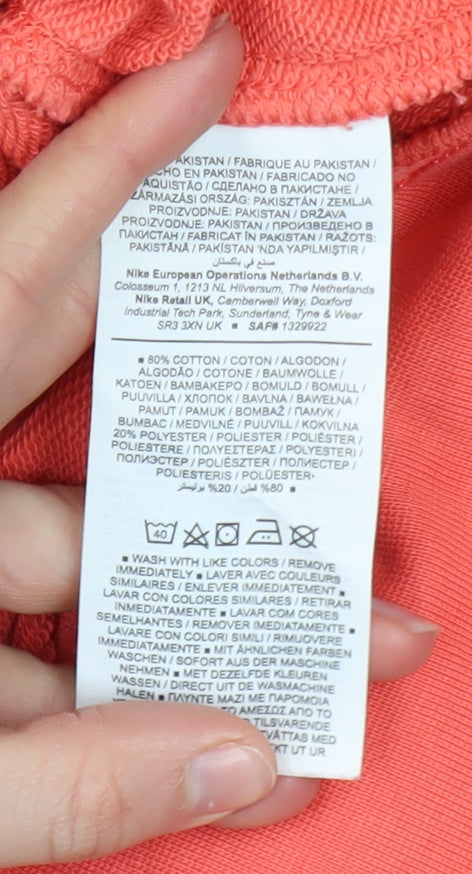 Nike Men's Red Embroidered Logo Pullover Sweatshirt Size M