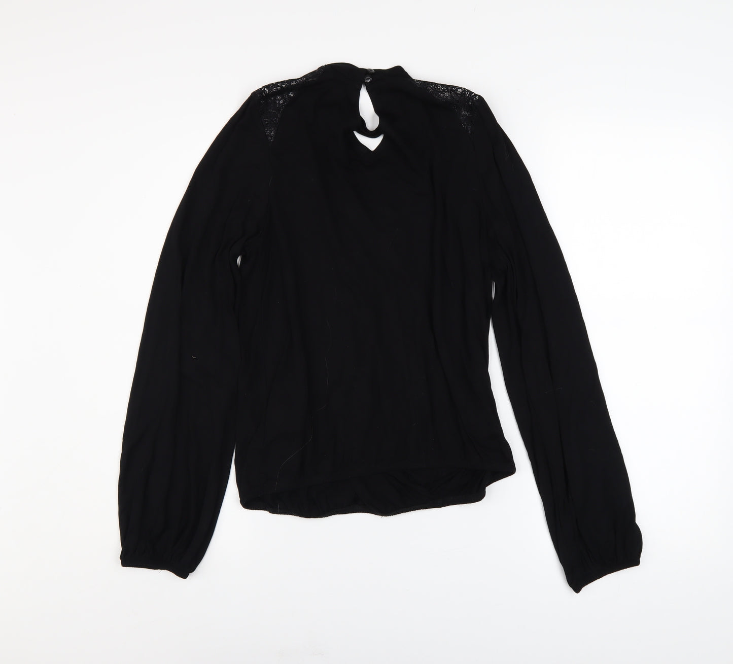 Lipsy Women’s Black Long Sleeve Lace Wrap Blouse UK 10