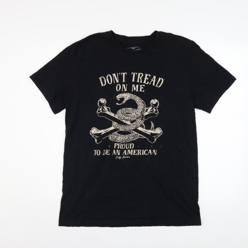 Cody James Men's Black Graphic T-Shirt Medium Crew Neck Cotton