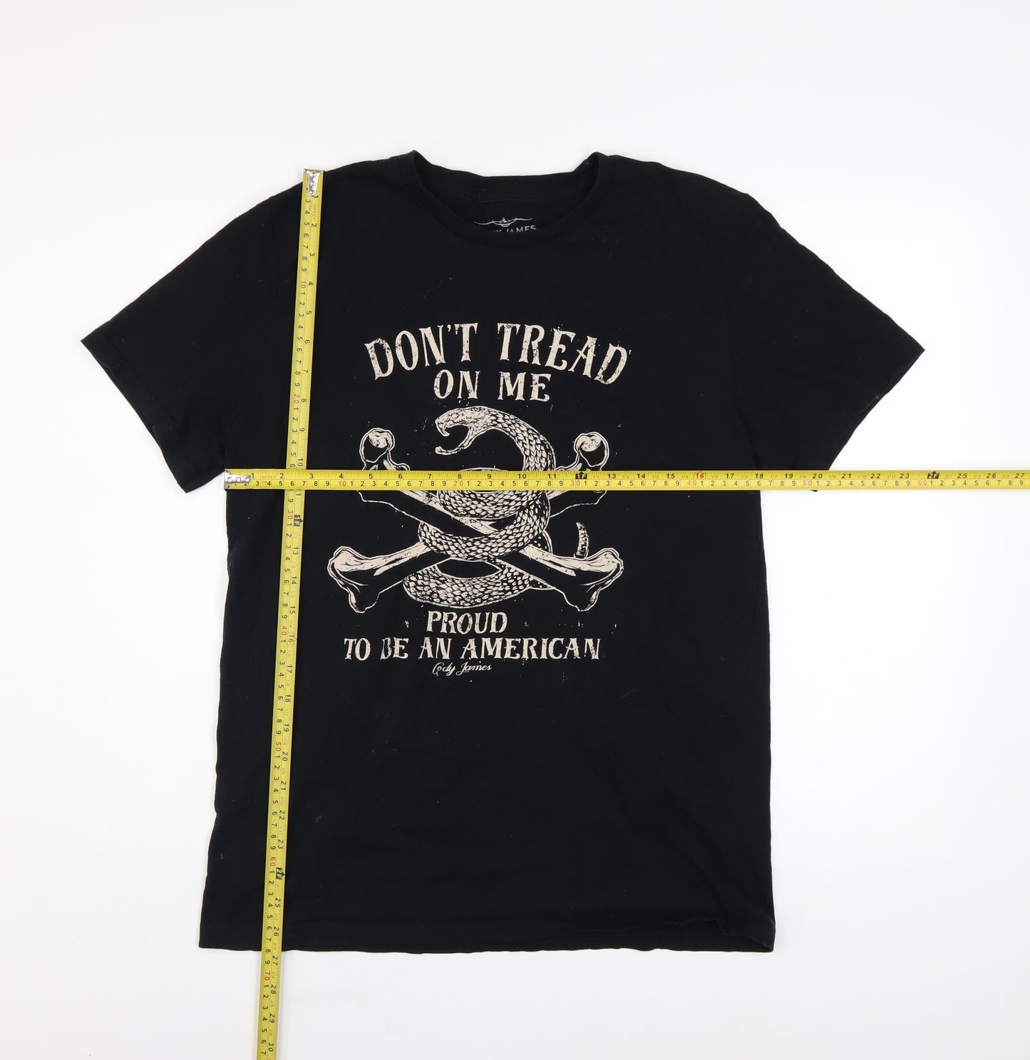 Cody James Men's Black Graphic T-Shirt Medium Crew Neck Cotton
