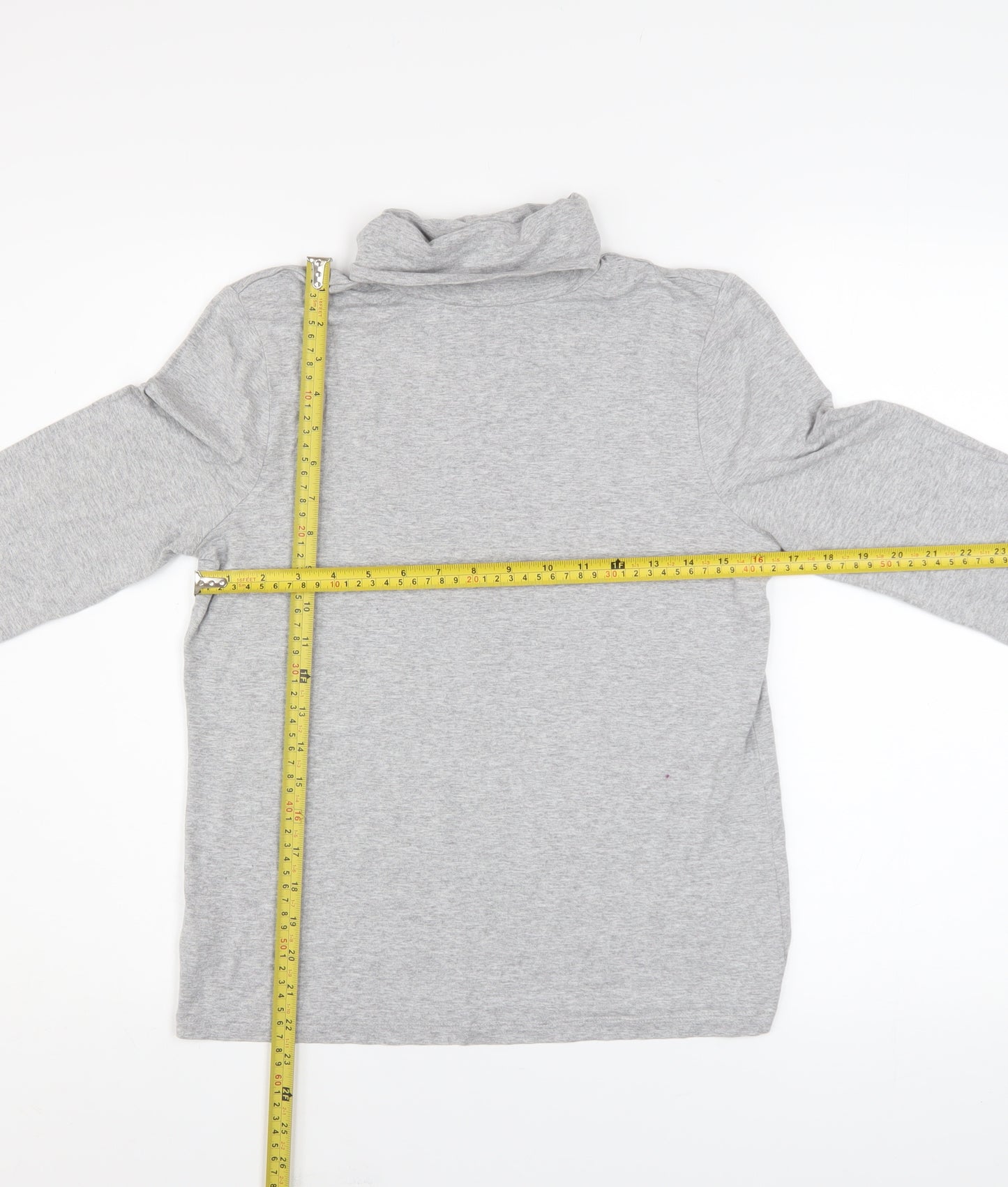 Laura Ashley Women’s Grey Roll Neck Long Sleeve Basic Top Size 12