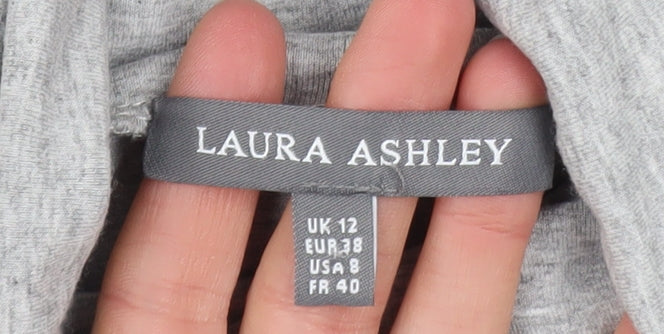 Laura Ashley Women’s Grey Roll Neck Long Sleeve Basic Top Size 12
