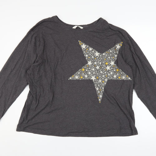 Marks and Spencer Women Grey Star Pullover Sweatshirt XL Cotton Blend