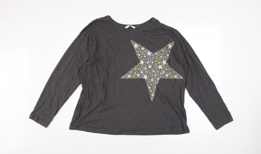 Marks and Spencer Women Grey Star Pullover Sweatshirt XL Cotton Blend