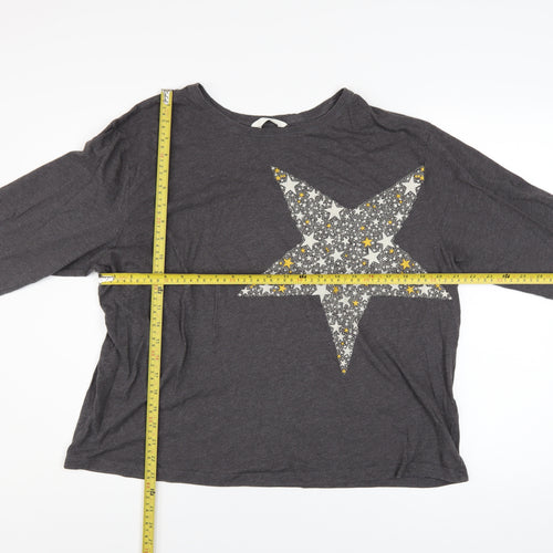Marks and Spencer Women Grey Star Pullover Sweatshirt XL Cotton Blend
