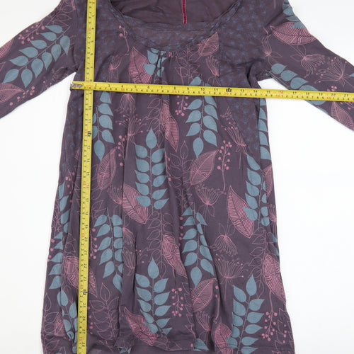 White Stuff Women’s Purple Floral Shift Dress Size 10 3/4 Sleeve