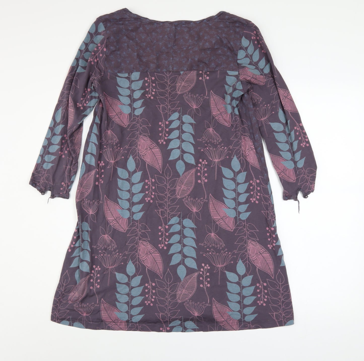 White Stuff Women’s Purple Floral Shift Dress Size 10 3/4 Sleeve