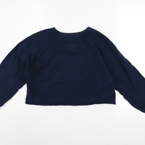 Epona Womens Navy BRISTOL UNIVERSITY Cropped Sweatshirt XS