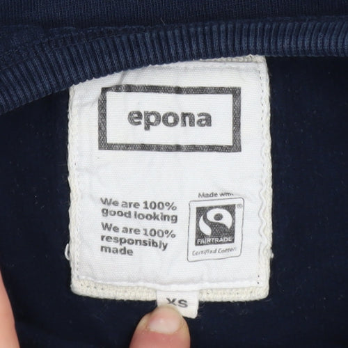 Epona Womens Navy BRISTOL UNIVERSITY Cropped Sweatshirt XS