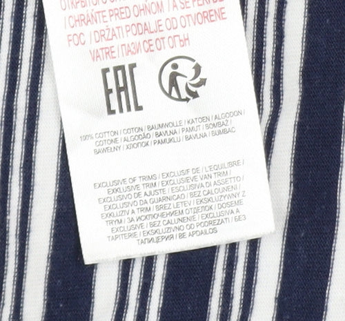 Plum Tree Womens Blue Striped Long Sleeve Cotton T-Shirt UK 14